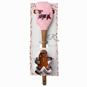 The Bakeshop Dachshund Silicone Spatula & Gingerbread Cookie Set 🐾 Doxie Wiener